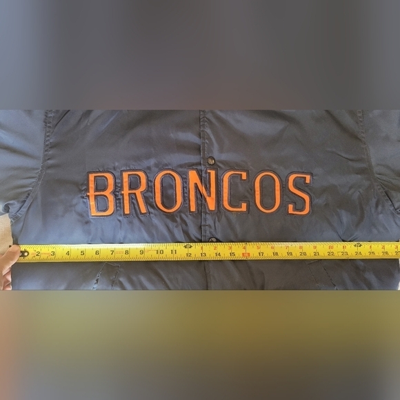 Vintage Denver Broncos Game Day NFL Varsity Bomber Jacket Large Quilted Satin - Picture 13 of 13